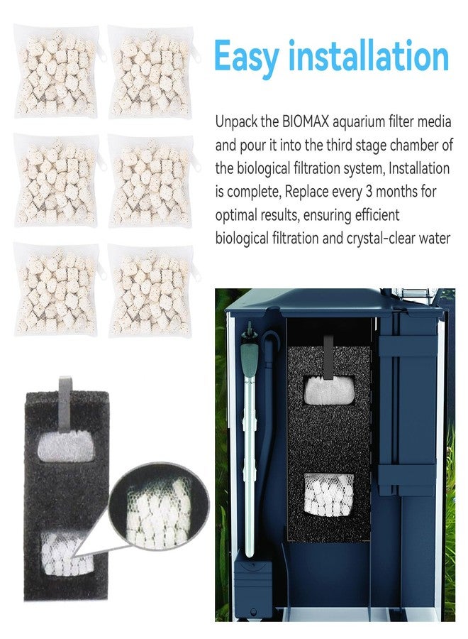 HCLSY 6 Pack of Bio-max Aquarium Filter Media Replacement for Fluval Spec, Evo and Flex Desktop Aquariums, 2.1Oz/60g A1378 Bio Ceramic Rings Filter Media, Stage Three Biological Filtration Filter - Image 5